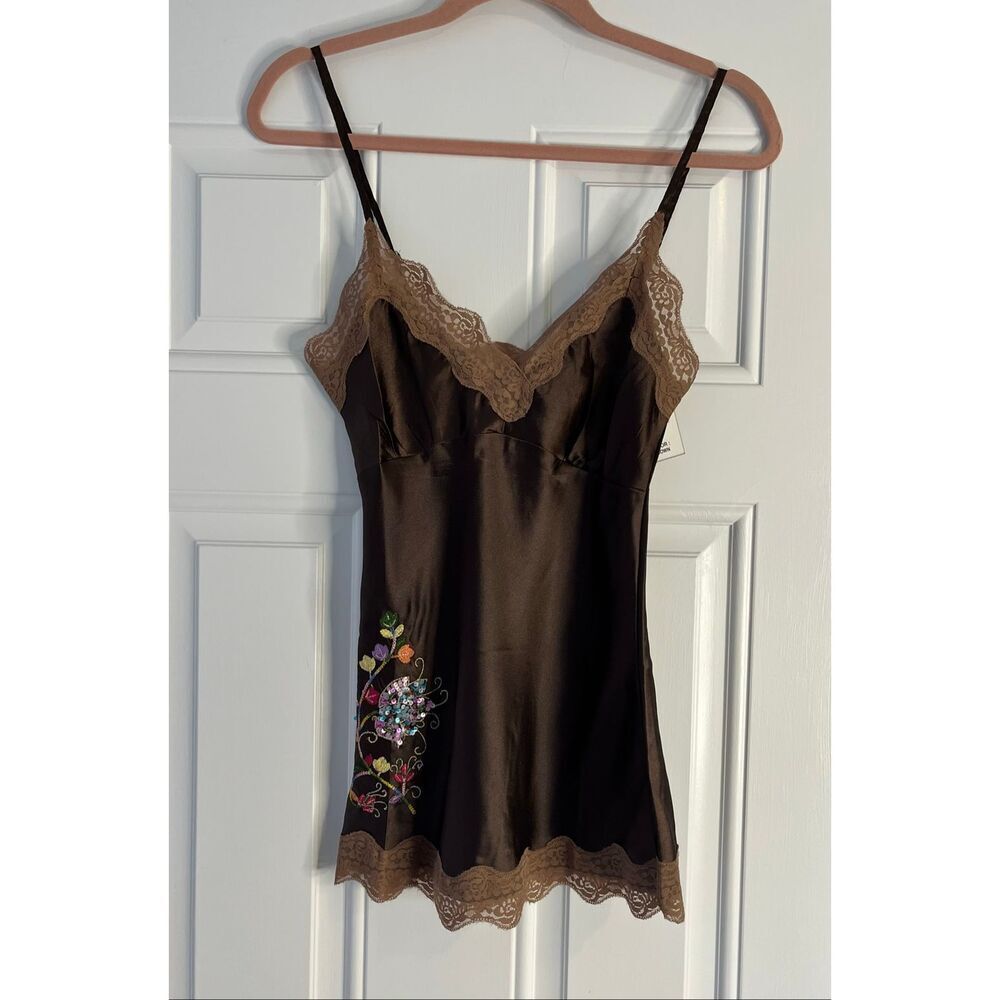Brand New Magazine Women's Size Small 100% Silk Brown Sleeveless BOHO Top